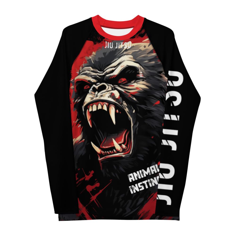 Jiu Jitsu Rash Guard Basic Red Ape - No Gi, BJJ, MMA, Martial Arts, Compression