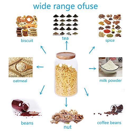 Saiool Modern Design Transparent Glass Food Storage Jars, Food Storage Containers Glass,100Fl Oz(3000Ml) Enlarged Thickened With Sealed Wooden Lid To Store Food, Herbs, Tea, Easy To Use And Clean #TOP4