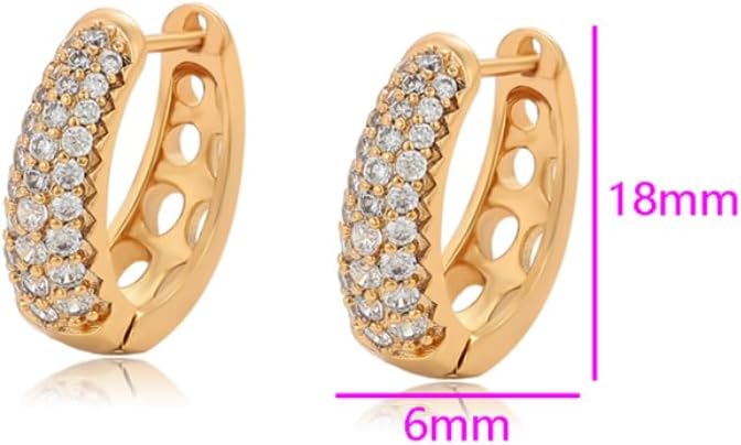24K Gold Plated Earrings Hoop Earrings For Women With Zirconia - Image 2