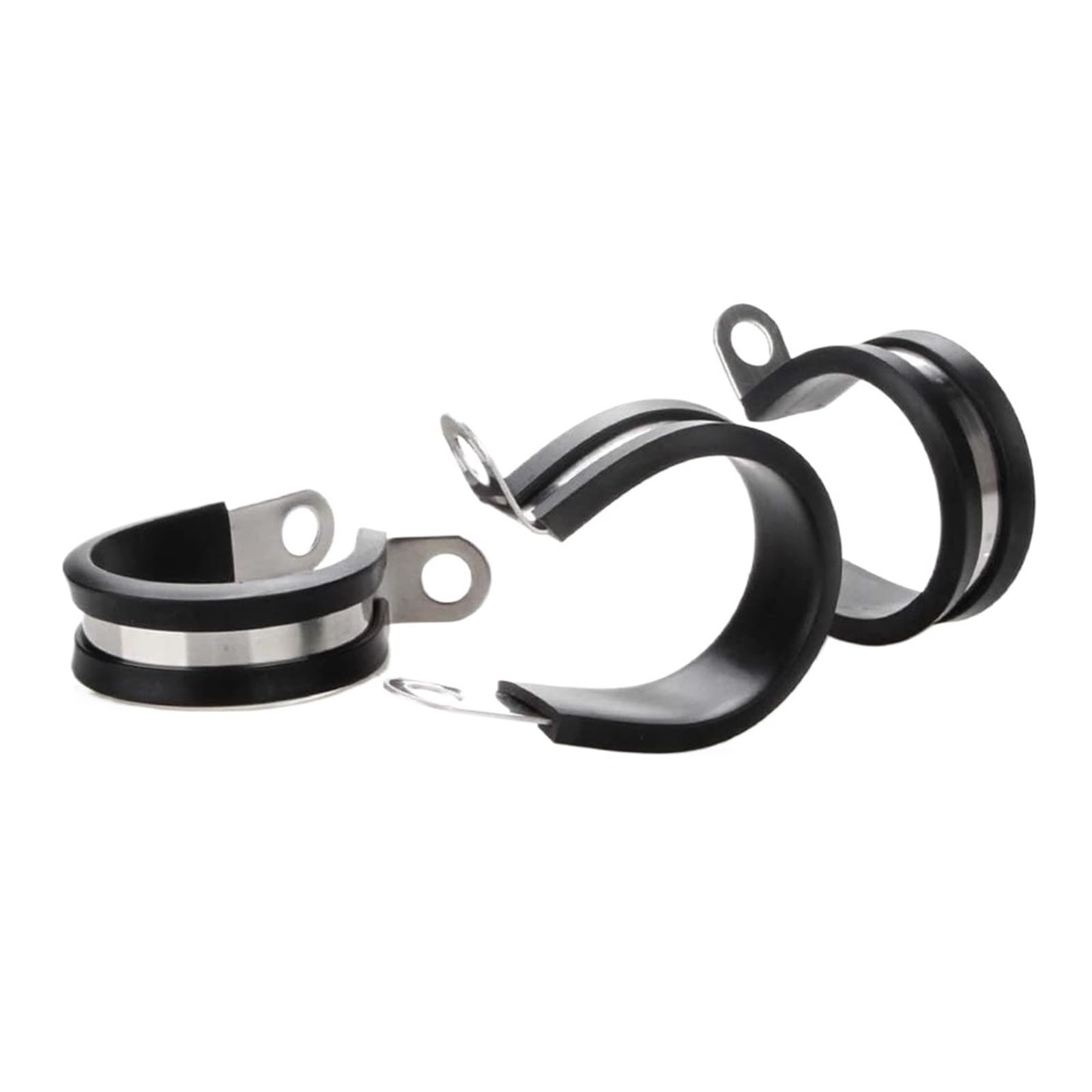 Morsetto for cavo in acciaio inossidabile di varie dimensioni da 20 pezzi, morsetto isolato con imbottitura in gomma, supporto for tubo for installazione tubi o cavi(50.8MM)