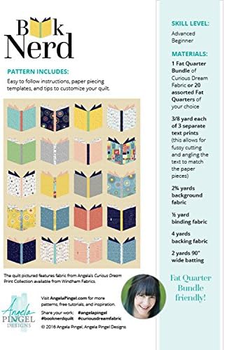 Angela Pingel Designs- Book Nerd Quilt Pattern, Finished Size 54" x 66" image 4