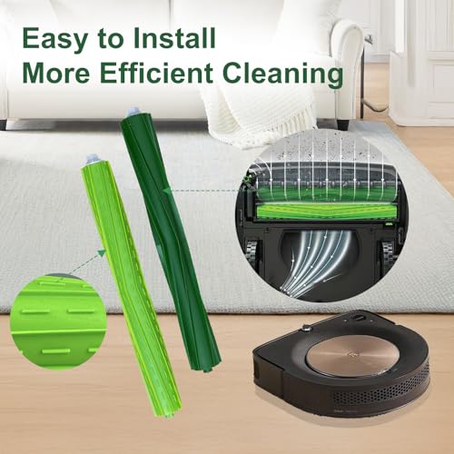 Image of 4 Set s9 Main Rubber Brush Replacement Accessories for iRobot Roomba s9 (9150) s9+ s9 Plus (9550) s Series Vacuum Cleaner