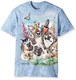 The Mountain Pet Selfie Adult T-Shirt, Blue, Large