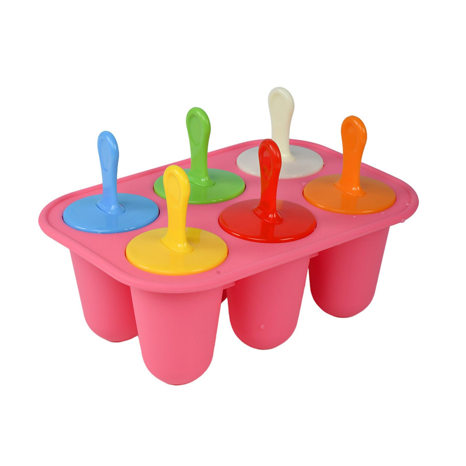COOLHOOD 6 Cavity Nonstick Ice Lollies Tray Dessert Making Set for Crafting Unique Flavored Dessert At Homes or Parties Kids Ice Popsicles Maker