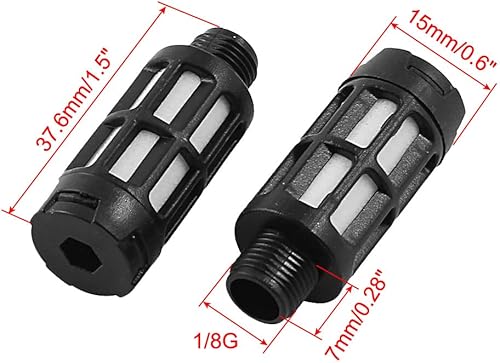 Miniatura 2 de uxcell 0.354 in rosca macho PSU tipo silenciador neumático de ruido de escape 5pcs