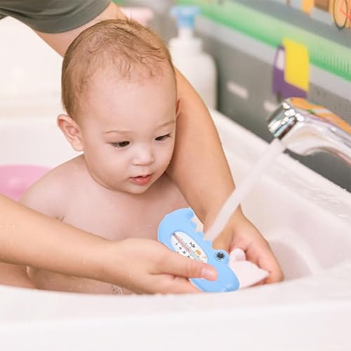 Miniatura 3 de Termómetro de baño de cocodrilo para bebé, 2 unidades, termómetro de temperatura del agua para piscinas, spas, jacuzzis, estanques, azul cielo