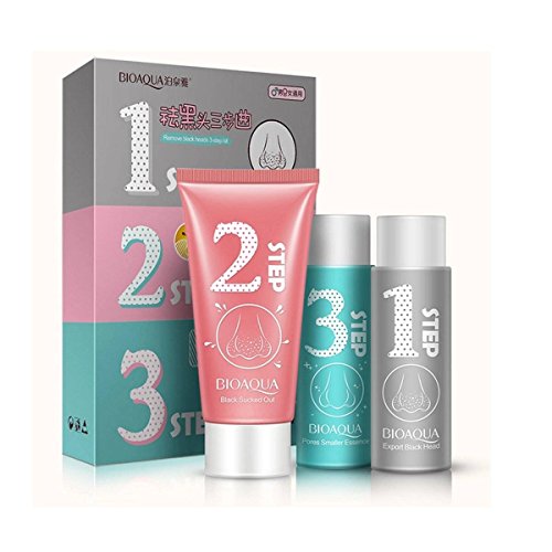 LuckyFine Blackhead Remover Purifying Peel Off Facial Mask Essence Liquid Face Deep Clean Set Kit