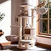 Árbol para gatos extragrande para Maine Coon, torre de árbol para gatos de interior de 65 pulgadas de alto para gatos de interior, grande y adultos, 20 libras, XXL resistente casa para gatos de lujo