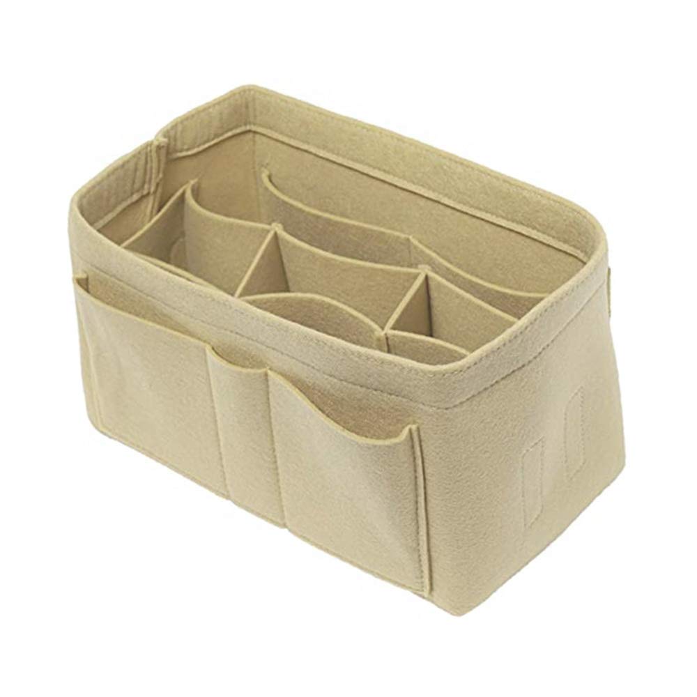 Purse Organizer Insert, Felt Bag Organizer Handbag & Tote Shaper for Speedy Neverfull Tote(L,Beige)