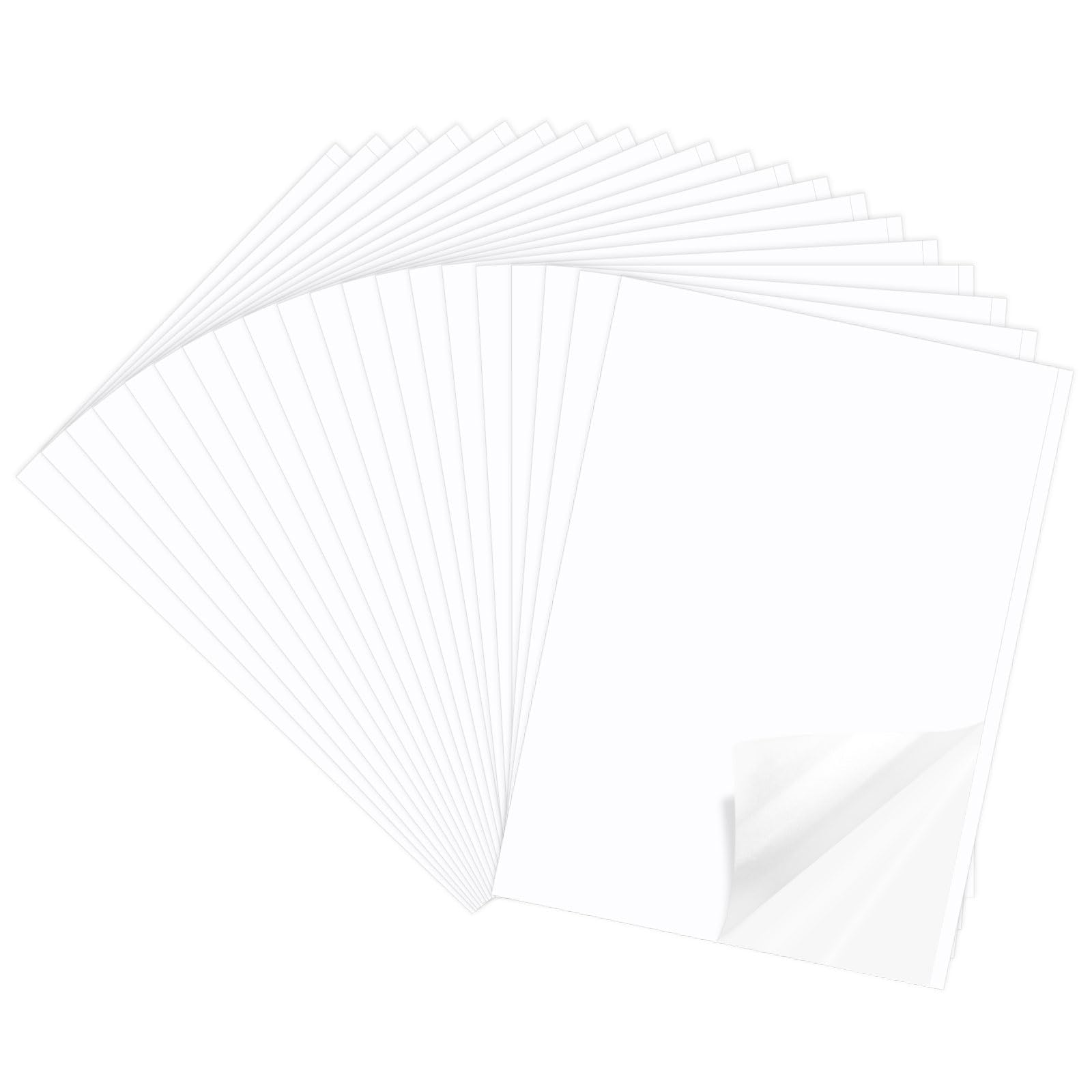 20 Pcs Double Sided Adhesive Sheets,A4 White Clear Double Sided Tape Sheets