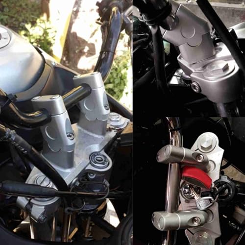 Aramox Uniwersalny Adapter Riser do Kierownicy Motocyklowej, 22 mm, Galwanizowany, Montaż z Tyłu