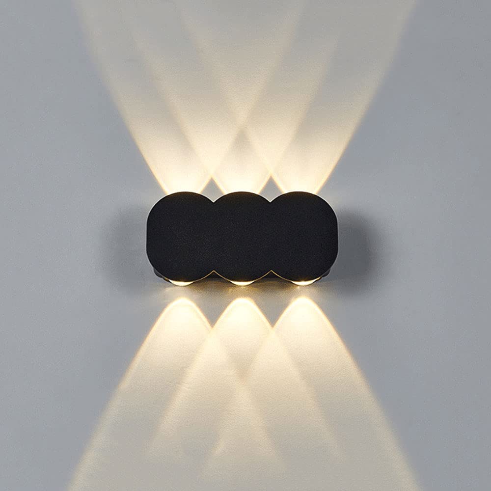 SXSCARKX Nordic Simple Black Strip Wall Mount Light LED Warm Soft Lamp Waterproof, Dustproof and Moisture-Proof Up Down for Sidewalks Barn Side Door
