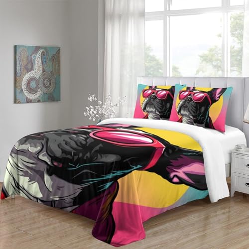 Parure de lit Bouledogue Français 200x200 microfibre