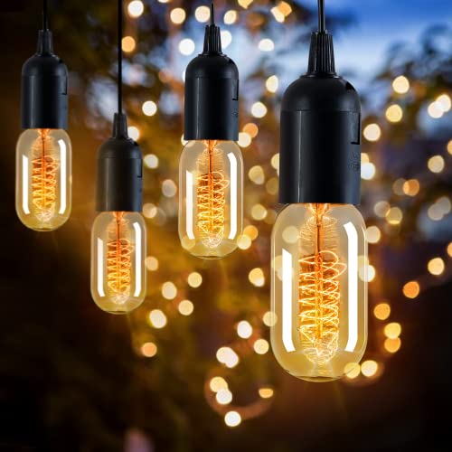 HUIBONA E27 Vintage Edison Light Bulbs 40W Dimmable Spiral Filament,Amber Glass, T45 Vintage Decorative Light Bulbs,2700K,4 Pack - Image 5