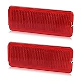 HERCOO Premium Interior Door Reflectors Red Front & Rear Reflector Light Cover Compatible with Ford...