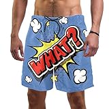 Badehose für Herren, Motiv: What Comic Explosion, Pop-Art, Cartoon-Stil, elastische Badehose für Herren Gr. XL, multi