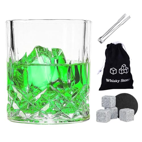 Juego de vasos de whisky y piedras, juego de vasos de whisky de piedras reutilizables con pinzas para hombres, papá, padre, juego de whisky con caja de madera