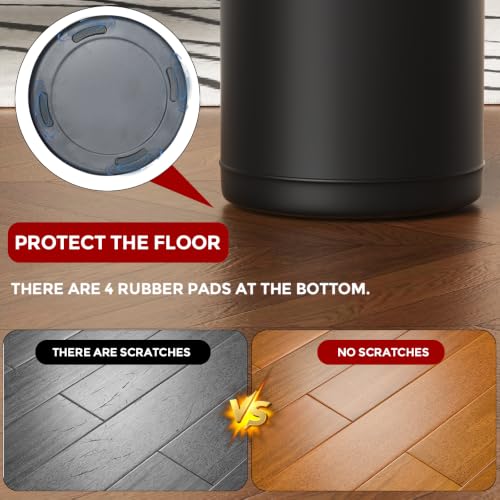 Image of 30L /8GAL Gold Brass Kitchen Trash Can,Tall Commercial Garbage can，Large Capacity FILP lid Trash can for Kitchen,Shopping mall,Elevator gate,Airport, Hotel,Commercial (Walnut)