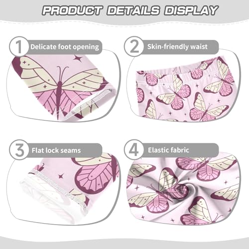 Girls' Leggings Ankle Length Printed Leggings Butterfly Star Soft Comfortable Pants for Kids 4-10 Years4