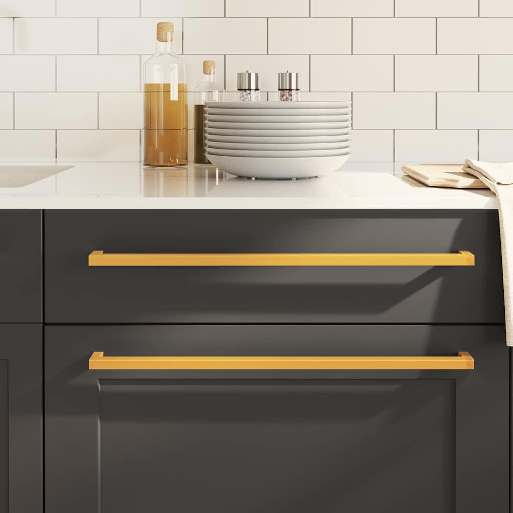 Tiradores para muebles de cocina y armarios en acero inoxidable dorado, 480 mm