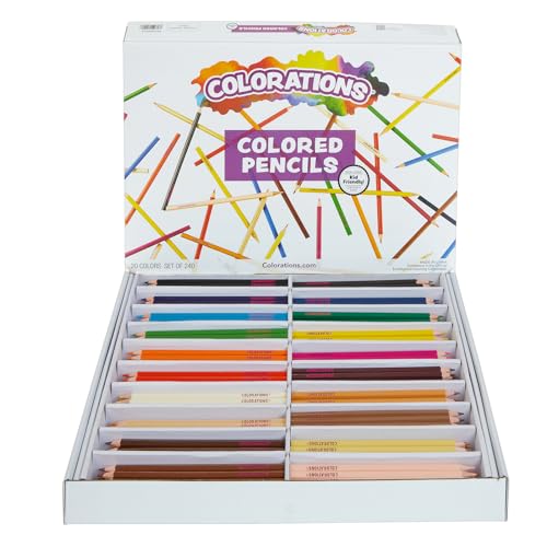 Crayons de couleur pour salle de classe Colorations lot de 240 pièces pour le dessin