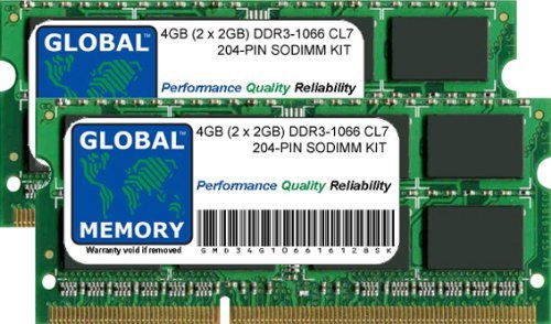 Memorycity - Memoria RAM DDR3 de 4 GB (2 x 2 GB, 1066 MHz, PC3-8500 204 pines, para Macbook (finales de 2008 - mediados de 2009 - MID 2010) y MACBOOK Pro (finales de 2008 - EARLY/MID/LATE 2009 - MID 2010)