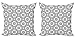 ABAKUHAUS Celtico Federe Cuscini Set di 2, Nodi celtici Geometriche, Stampa Digitale Fronte-Retro con Accento Moderno, 50 cm x 50 cm, Nero Bianco