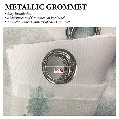 Stacypik Elegant Floral Lace Sheer Curtains 84 Length 2 Panels Set,Metallic Grommet Vintage Embroidered Girls Window Curtains Voile Light Filtering & Privacy Slight Drapes For Kids Bedroom Living Room #TOP4