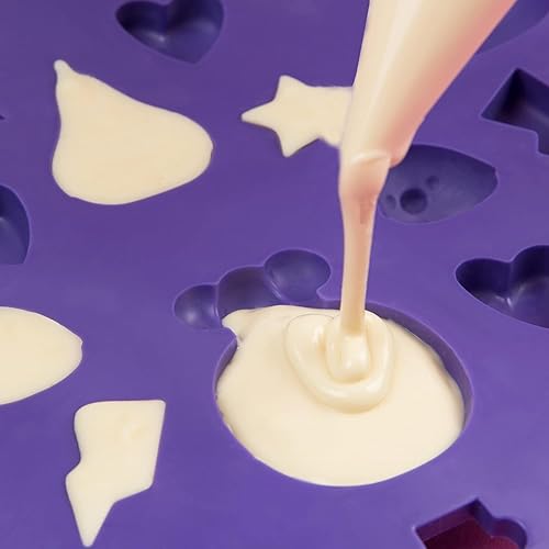 Miniatura 6 de Chefclub Network Molde de chocolate para niños, silicona antiadherente para fácil liberación, dulces, chocolates, cubitos de hielo, apto para