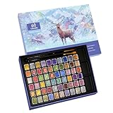 GlisDyck Mini Shimmer Watercolor Paint Set, 60 Colors Glitter Metallic Watercolour Painting Sets, Solid Pearl Water Color Paints for Artists, Amateur Hobbyists and Painting (60 Colours)