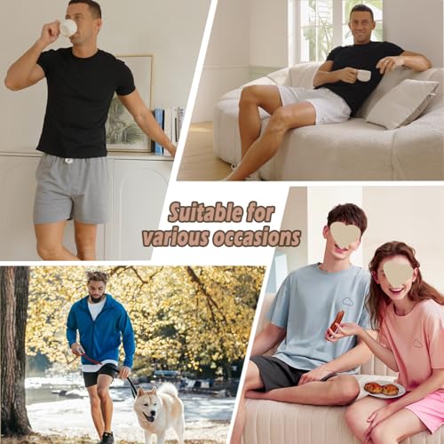 Mens 5 Inch Pajama Shorts Lounge Cotton Sleep Shorts Active Shorts Elastic Waist Lightweight PJ Bottoms Shorts4