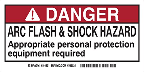 Étiquette Arc Flash and Shock Brady SPC 103531 en pack de 10 pièces pour armoire