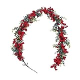 🎅🎅 Tamaño: las guirnaldas navideñas miden aproximadamente 1,7 metros de largo. Guirnalda de árbol de Navidad artificial con, se puede usar en una variedad de lugares alrededor de su casa, como escaleras, chimeneas o incluso en marcos de puertas y ventanas.