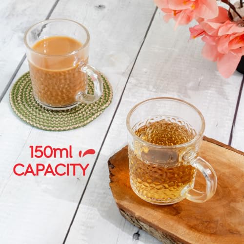 Image of Sipologie Chai and Kahwa Cup 150ml, Set of 2 - Elegant Chai Cups with a Textured Finish, Great for Gifting