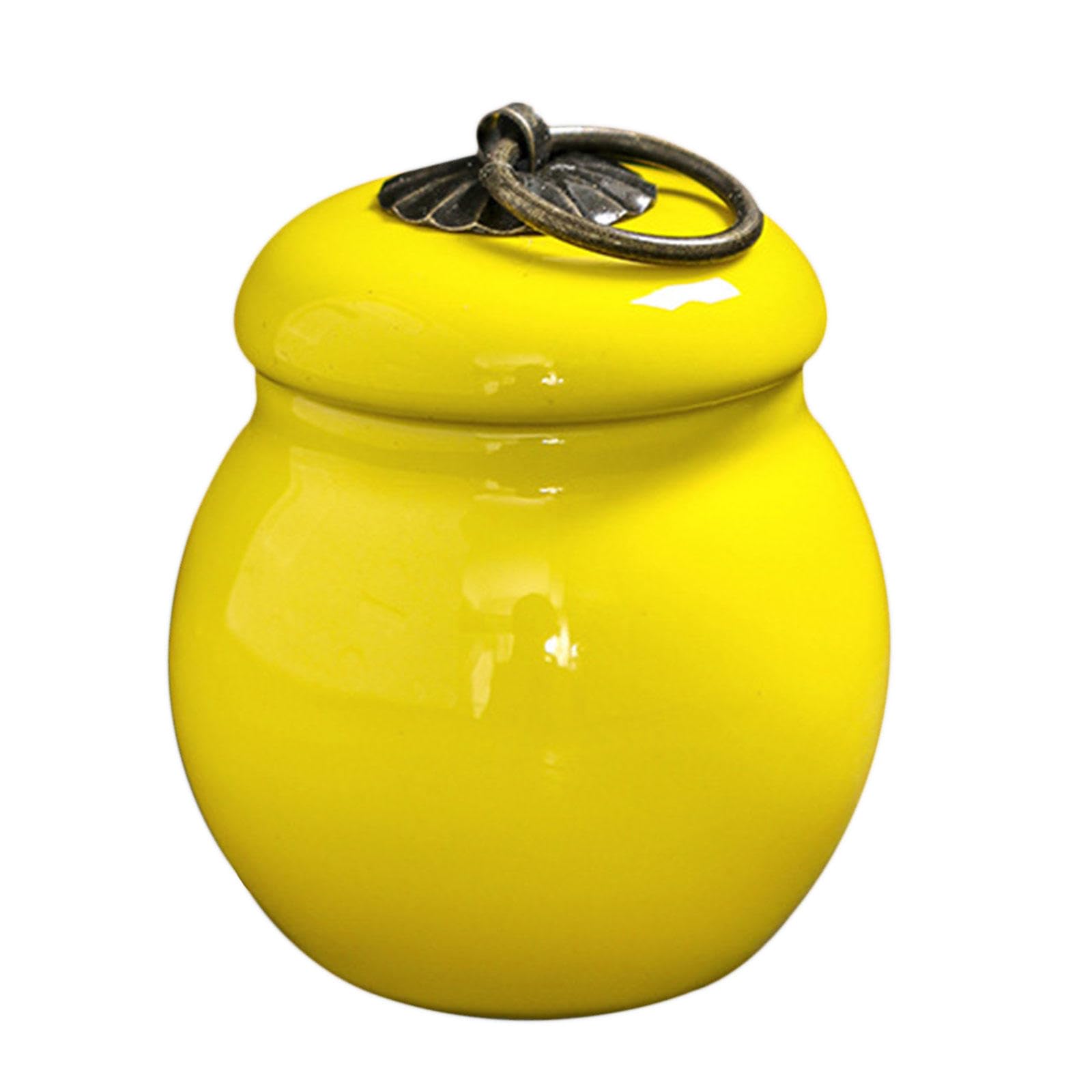 Urn, Beautifully Handmade Ceramic, Cremation Urn for Sharing Adult or Baby Urns for Ashes, Pet(Yellow)