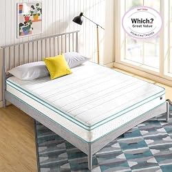 1 of Zinus Double Mattress in memory foam and Spring 135x190 cm - Hybrid Mattress - Mattress Height 25 cm, White