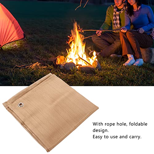 Flammhemmendes Tuch, Fiberglas-Decke, feuerfestes Tuch, Wärmeisolierende, feuerfeste Faserdecke für Campinggrill im Freien(50 ∗ 50 cm)