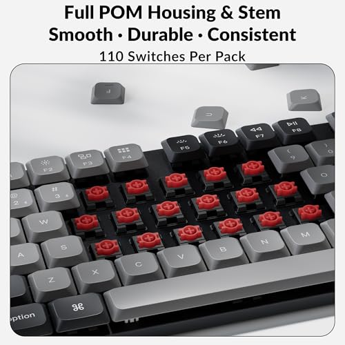 Image of Keychron Milk POM Low-Profile Red Switches 110pcs - Pre-Lubed Linear Mechanical Keyboard Switch Set, Smooth & Durable Full POM Housing & Stem, 45gf Actuation Force, Hot-Swap, Dustproof Wall