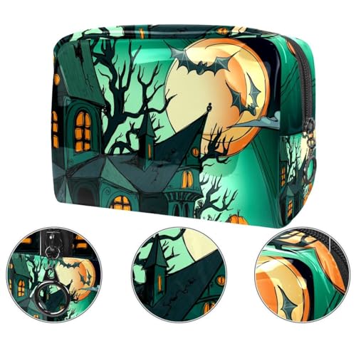 Pochette maquillage citrouilles Halloween double zip de voyage - 2