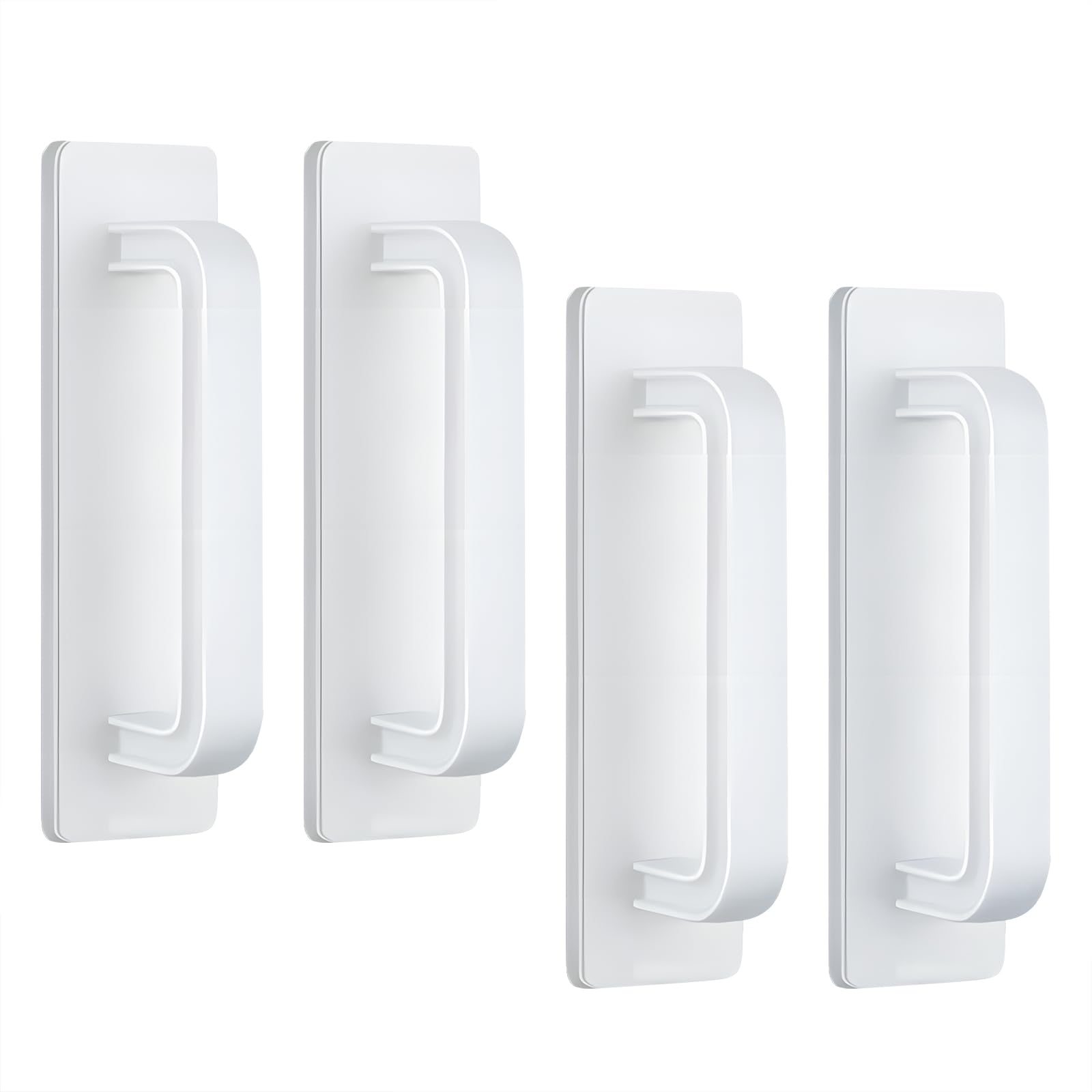 4 pezzi autoadesivi maniglie bianche, maniglia porta scorrevole, armadio da 10 x 2,5 cm, senza foratura, esterni, maniglie per mobili per armadi da cucina, armadi, finestre