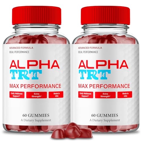Alpha TRT Gummies, Official AlphaTRT Supplement Gummy for Men - Maximum Strength Performance, All Natural Support for Overall Health & Wellness, Advanced Alpha TRT Health Reviews (2 Pack)