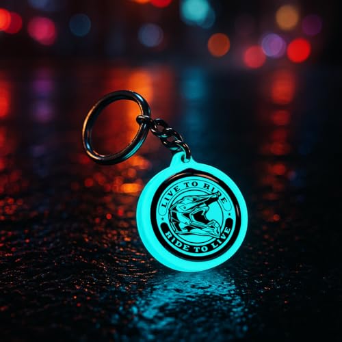 Image of Mi Glow Store Glow in Dark Keychain for Bike Men | Gift for Man | Bike Accessories | Charges in Light Glows in Dark | Key chain for Bike