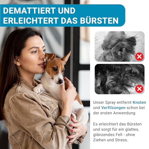 Fellon Anti-Filz für Hunde | Entfilzungsspray 500 ml | pH-neutral | Fellpflege für seidigen Glanz & leichte Kämmbarkeit | für alle Felltypen, Welpen & Allergiker | Dermatologisch getestet