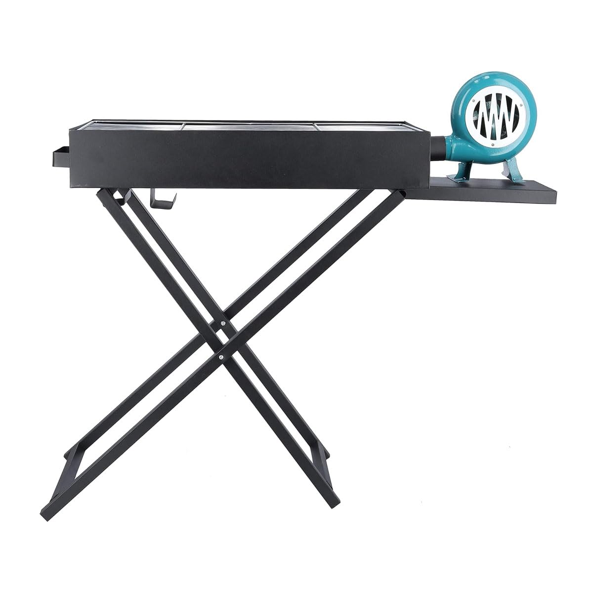 YU WELL Barbecue Grill Stand Stainless Steel Portable Foldable BBQ Grill for Charcoal BBQ Salad Grill Cooking suitable for Outdoor Vacation Cooking with Friends and Family (Grill with Blower-2)
