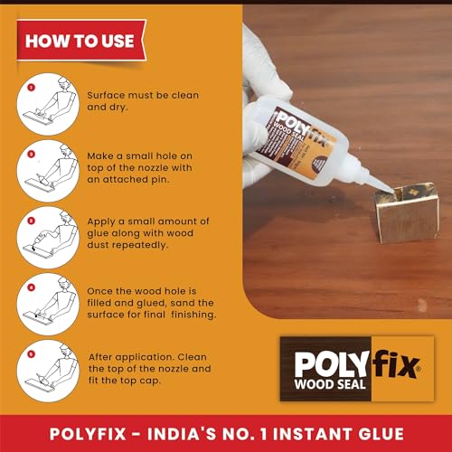 Image of Polyfix Wood Seal Glue For wood Repairing & Sealing | Fills Cracks & holes in wood 125g