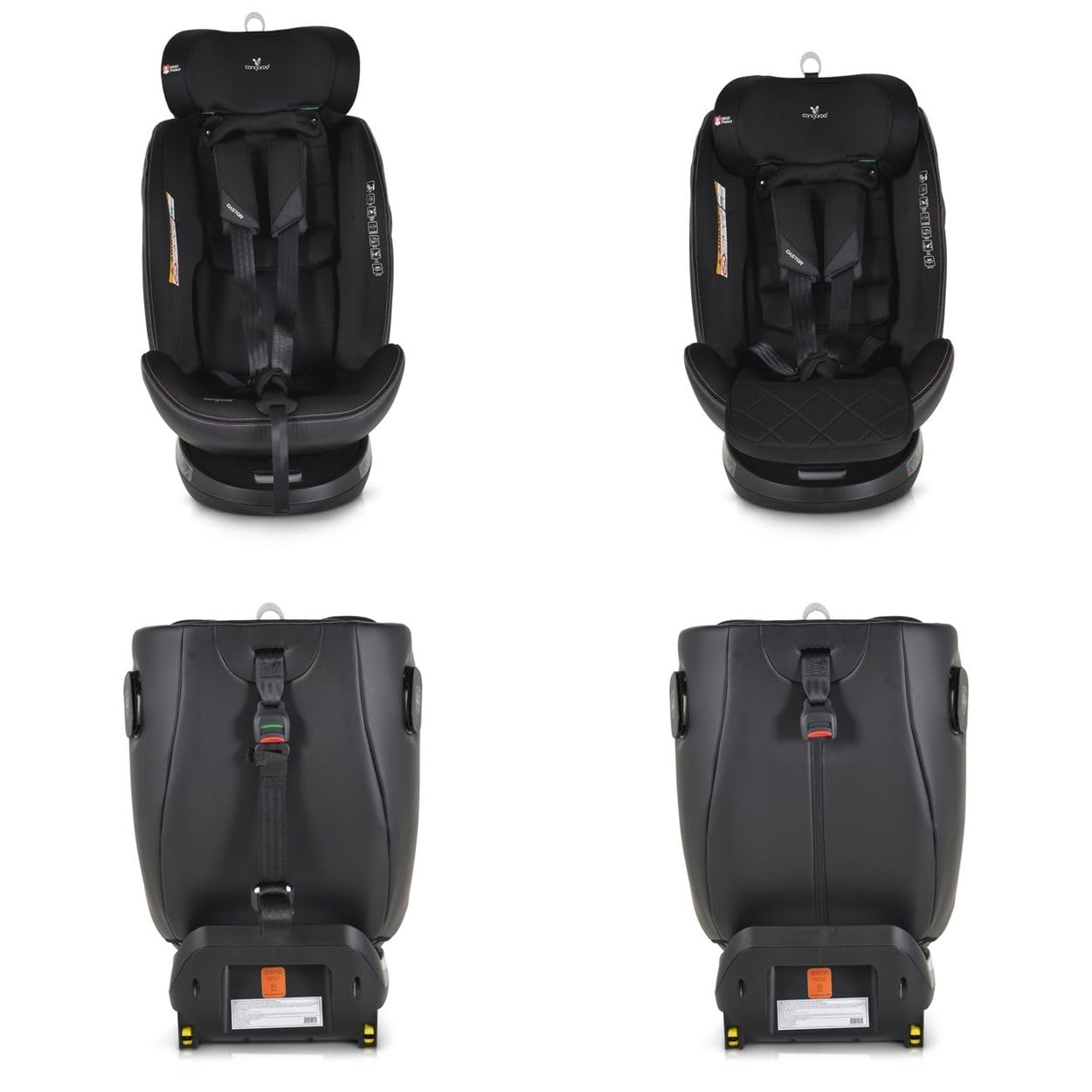 Cangaroo, siège enfant i-Size Castor (40-150cm) groupe 0/1/2/3 Isofix, coloris:gris