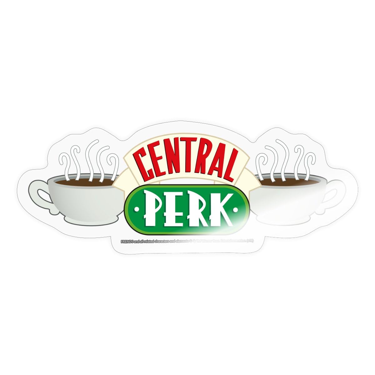 Spreadshirt Friends Official Central Perk Sticker, 10 x 10 cm, Transparent Glossy