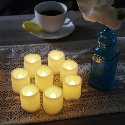 Image of Battery Operated Flameless LED Votive Candles Warm White Light 12 PCS