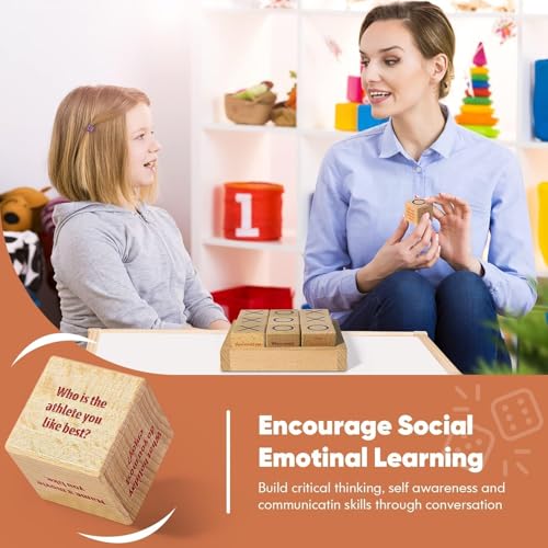 Juego de conversación Tic Tac Toe con cubos de madera miniatura 4
