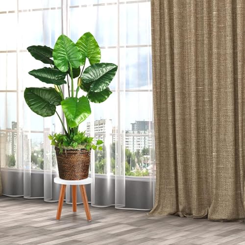 Image of WOOYNEX WOODEN Multifunctional Plant Stand - Modern Home Decor, Wood Planter Holder for Flower Pots, For Living Room Bedroom Balcony Indoor and Outdoor - Kids Stool (Whit A)